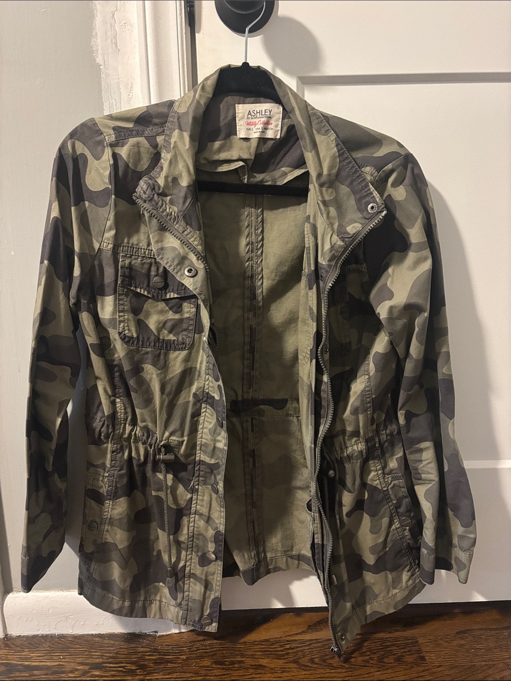 Ashley By 26 International Olive Green Camouflage Utility Jacket